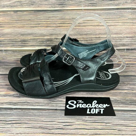 Abeo Bliss Women's Black Strappy Orthopedic Sandals - Picture 3 of 8